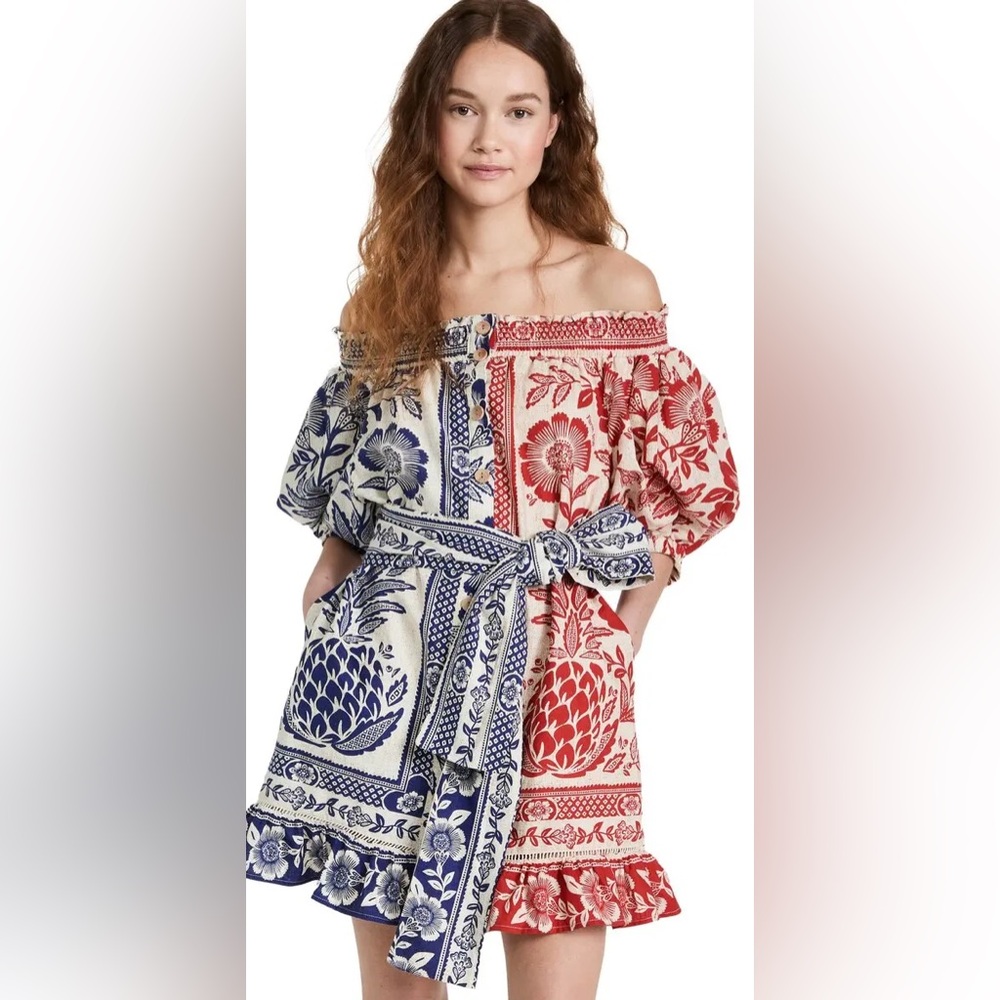 NWT FARM Rio Mixed Pineapple Garden Mini Dress